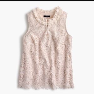 J. Crew lace ruffle-neck top - size XS